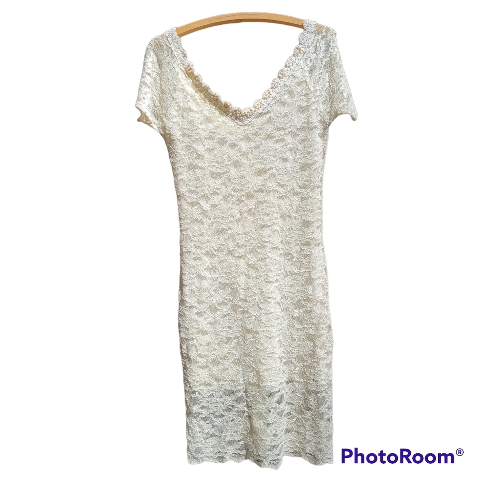 Vtg stunning lace and beaded dress
